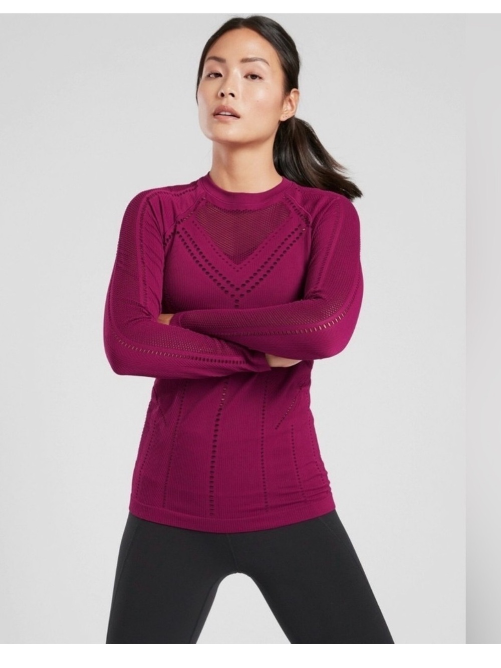 Athleta Seamless Vent Mesh long sleeve